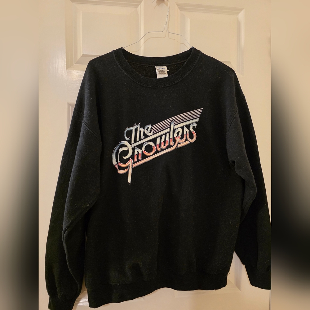 Gildan Black Crewneck Sweater with The Growlers Graphic